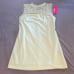 NWT Illusion Neckline With Flower Appliqués Shift Dress by Betsey Johnson